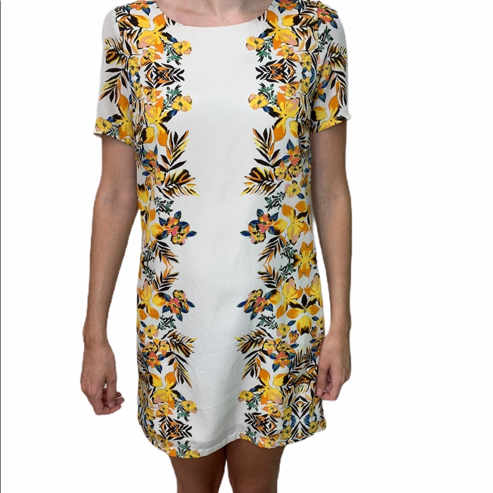 Anthropologie Under Skies Yellow Flowers Floral size Small Dress